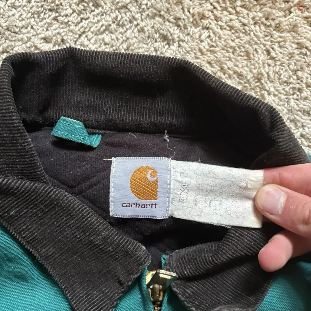 Vintage Carhartt J13 AQU Aqua Blue Santa Fe Jacket Size Large